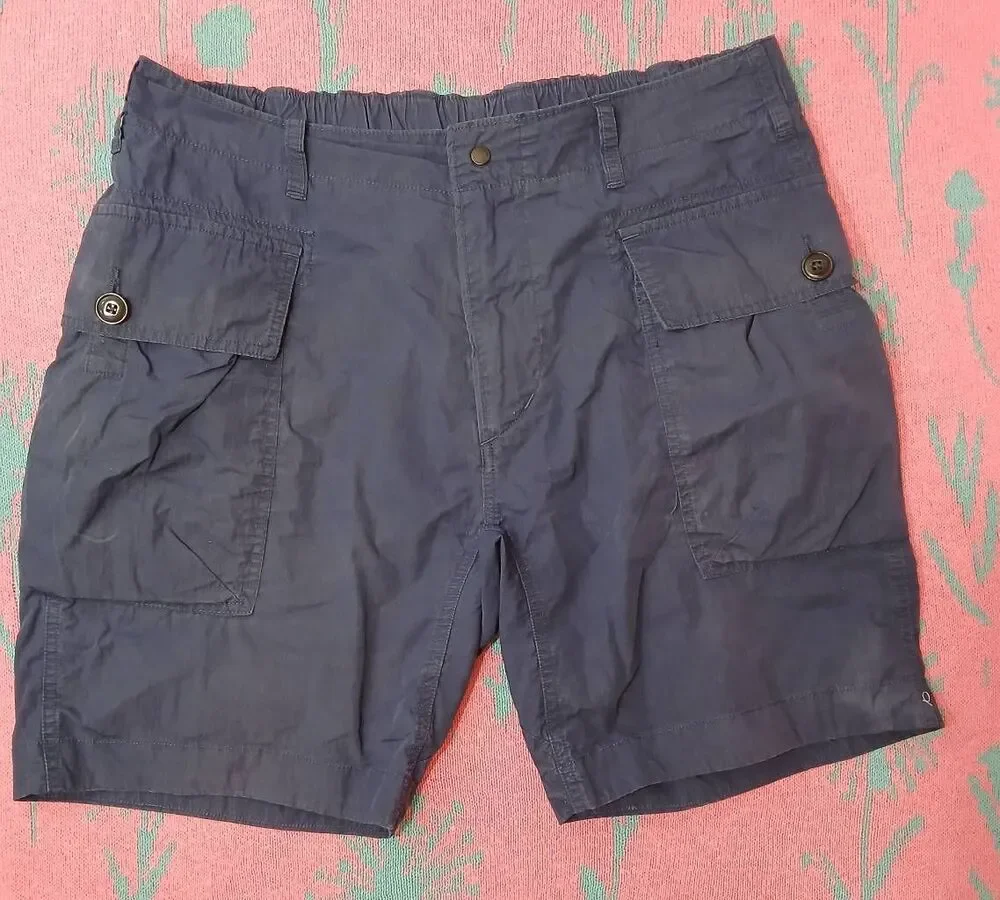 Relwen mens size 36 navy blue cargo shorts distressed 8